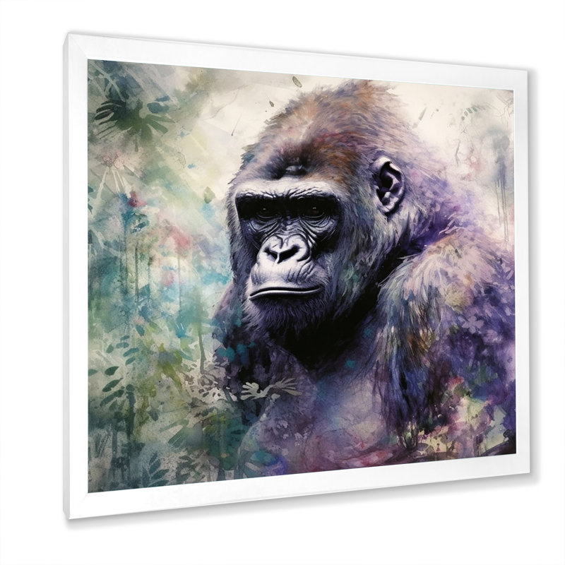 «Powerful Gorilla Primer II» sur toile, H 36 po x l 36 po x P 1,5 po, Cadre simple blanc