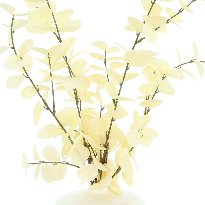Blanched Eucalyptus Arrangement in Marbled Ceramic Vase