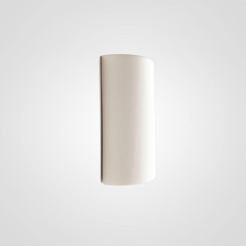 9.75"H Cylinder Andros Downlight Downlight Wall Sconce Damp Rated for Indoor or Covered Outdoor Use, White, Yes