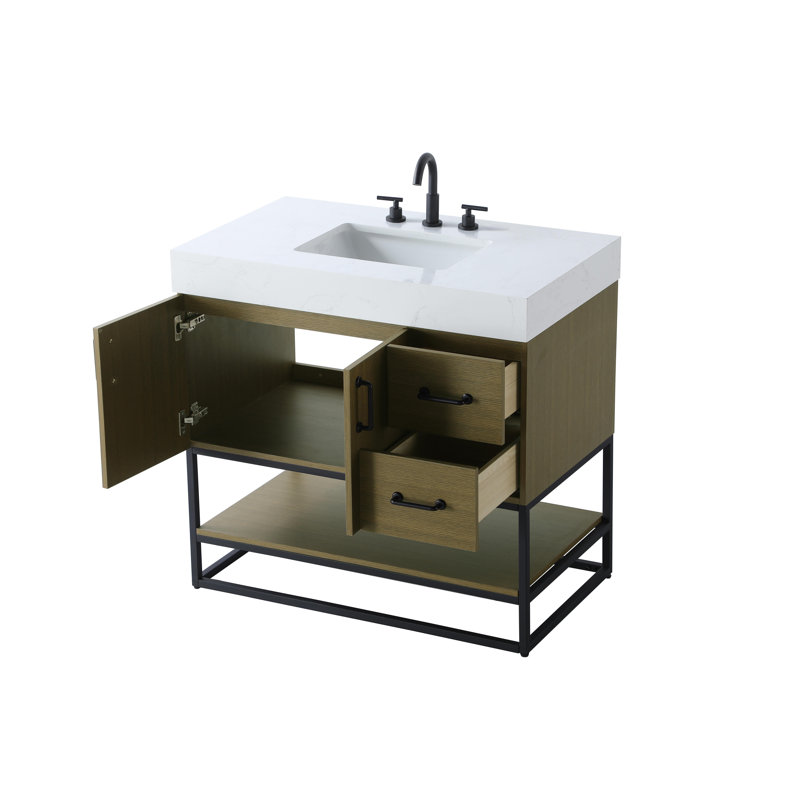 Meuble-lavabo simple 36 po, Brun châtaigne