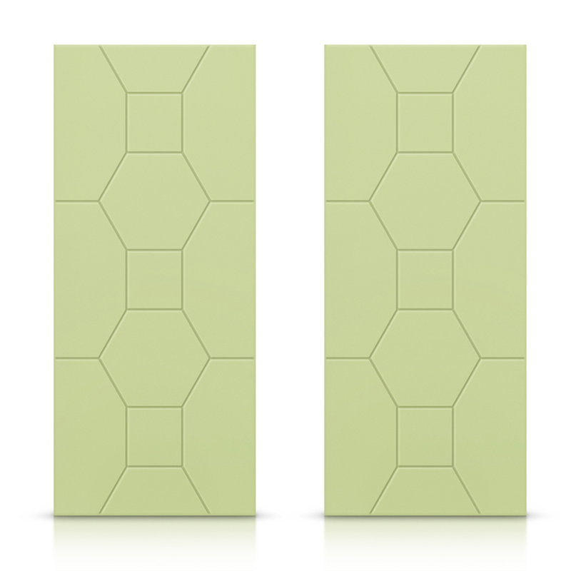 Portes de placard coulissantes à panneaux, 48 po x 80 po, Vert sauge