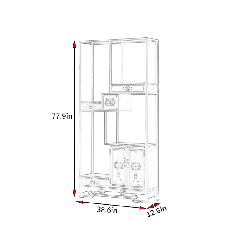 New Chinese Minimalist Style Bookcase
