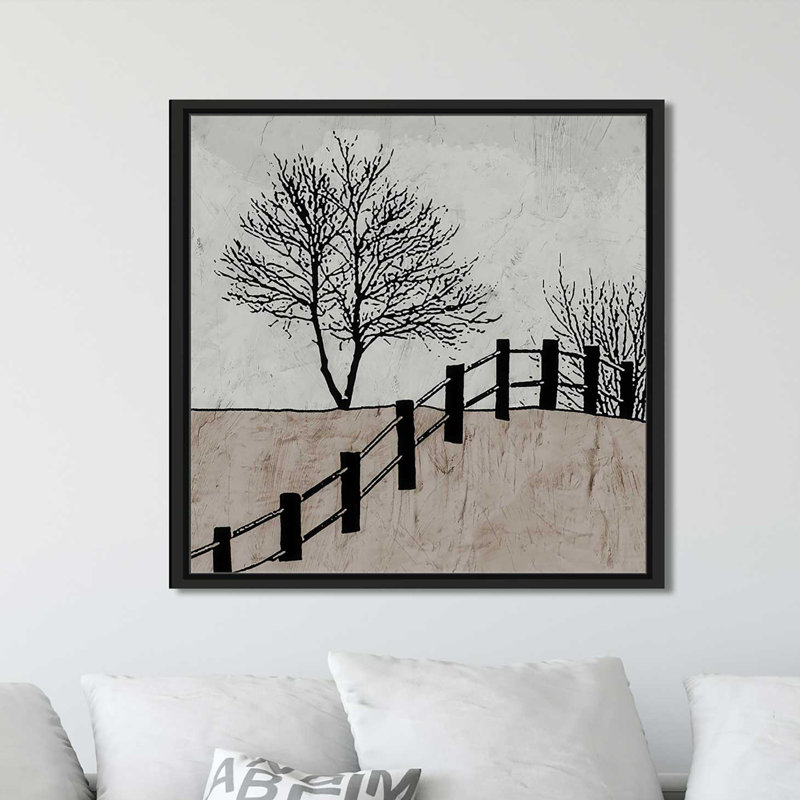 «Over The Fence» par Ynon Mabat - reproduction d'art graphique sur toile, H 31,5 po x l 31,5 po x P 2 po, Cadre flottant noir