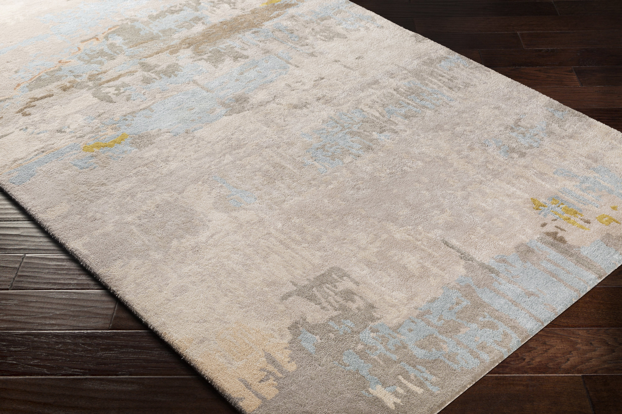 17 Stories Barroso Abstract Handmade Tufted Blue/Beige Area Rug ...