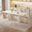 Ensemble de table de salle à manger 78,97 "moderne blanc crème rectangulaire avec 6 chaises pour la cuisine, le bar et le salon-570360555-539630172