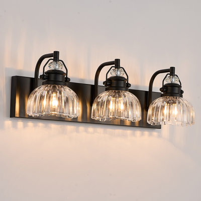 Éclairage pour meuble-lavabo rétro noir mat 22,8 pouces à 22 lumières