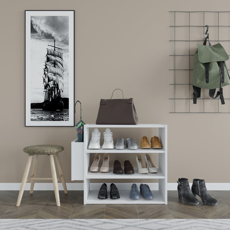 Range-chaussures 9 paires, Blanc