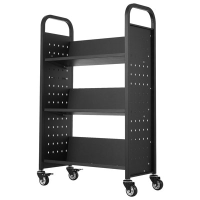 Chariot à livres à 3 niveaux en forme de V