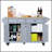 Durable Kitchen Island with Rubber Wood Countertop, Spacious Storage and Mobility for Modern Kitchens-1531358872