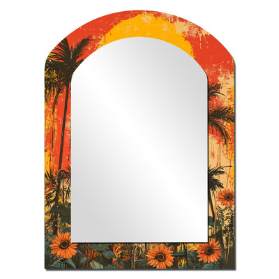 Summer Fire - Miroir mural arqué traditionnel