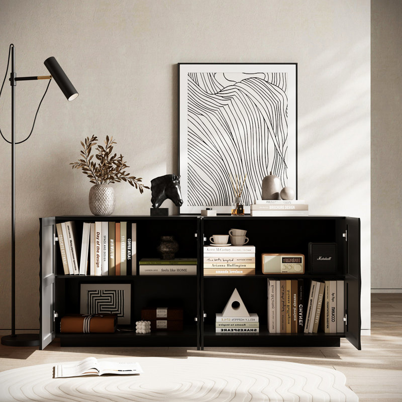 Buffet 4 portes, Noir