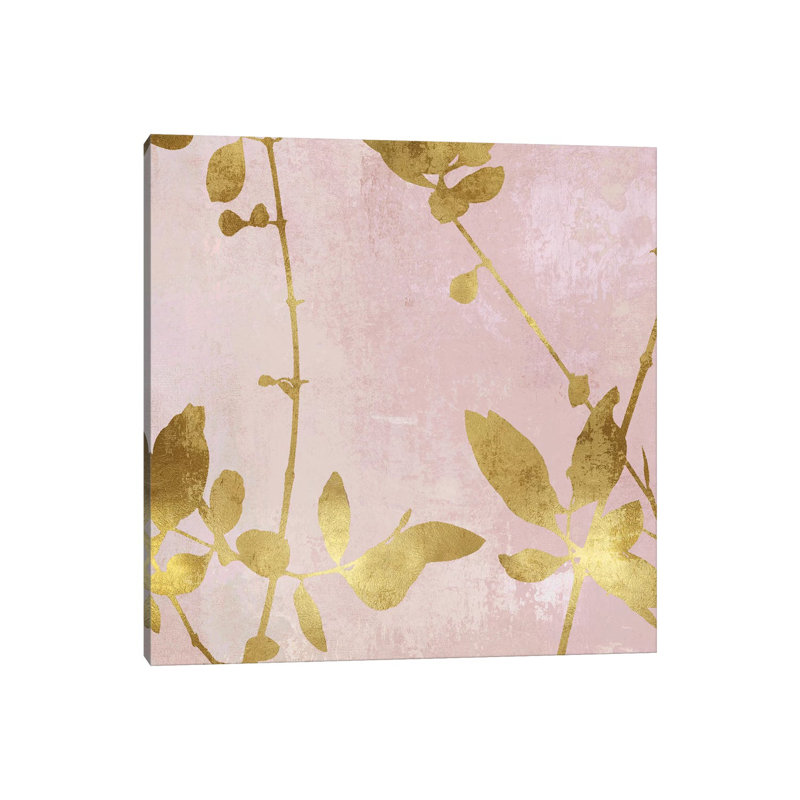 Nature Gold On Pink Blush III by Danielle Carson - Wrapped Canvas Print, 45.72 cm H x 45.72 cm W x 1.91 cm D