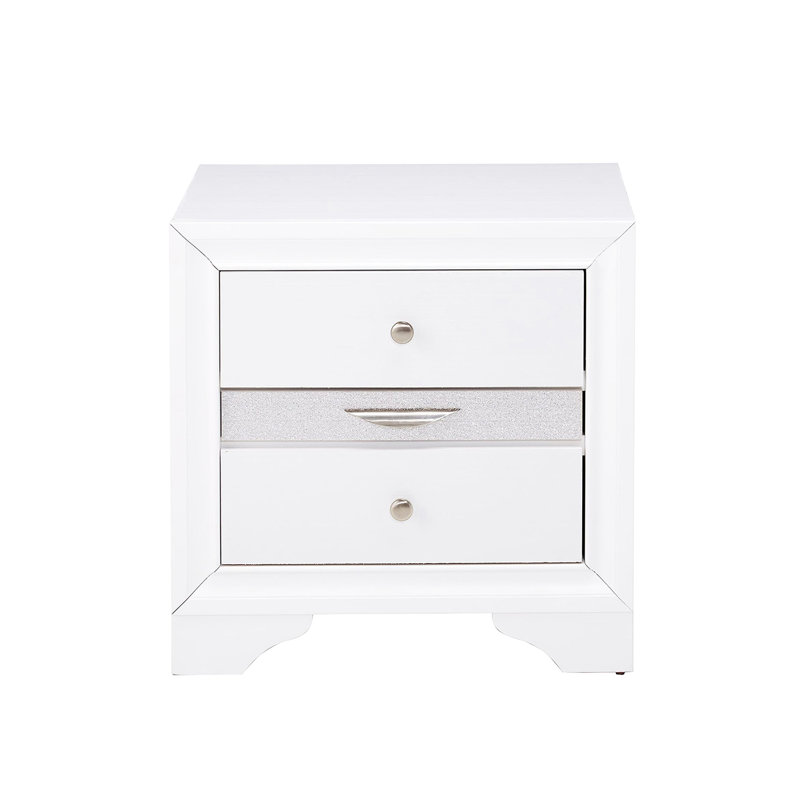Table de chevet blanche 3 - Finition acrylique et pièce de chambre fonctionnelle 2 1