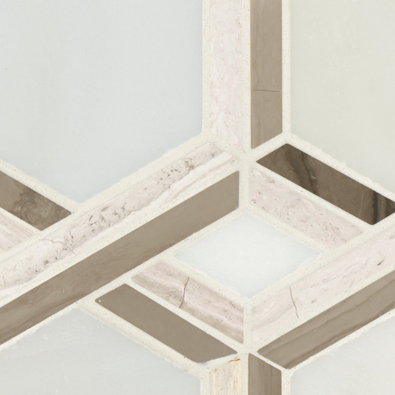 Crown Lattice Geometric 12 in. x 13 in. Polished Marble Mosaic Floor and Wall Tile
