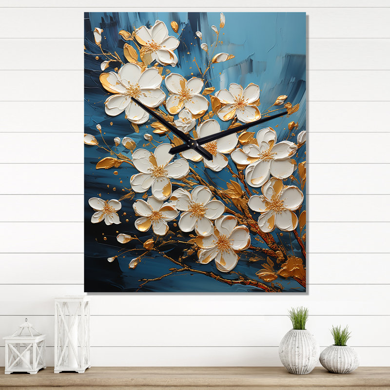 Clabough - Horloge murale moderne Plumeria, Très grand