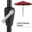 Parasol de marché festonné Holmquist avec inclinaison et levage à manivelle-303353549-400481526