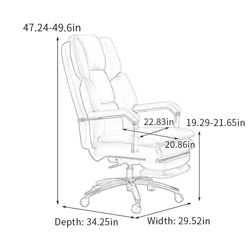 360°Rotation Ergonomic Office Chair With Footrest Task Chair with Headrest