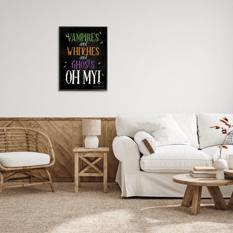 Vampires, sorcières, fantômes, phrase encadrée sur bois par Stephanie Workman, Marrott, impression, H 30 po x l 24 po