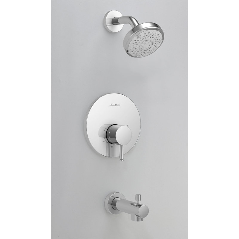 Robinet de baignoire et douche thermostatique avec inverseur Serin, Chrome poli