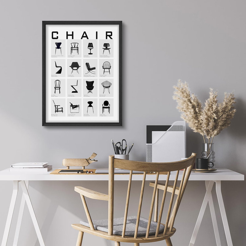 Petit fauteuil Iconic Designs moderne noir et blanc, Noir, H 14 po x l 11 po