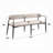 Modern Beige Linen Upholstered Bench With Black Metal Legs And Gold Accent Rail-1802357079