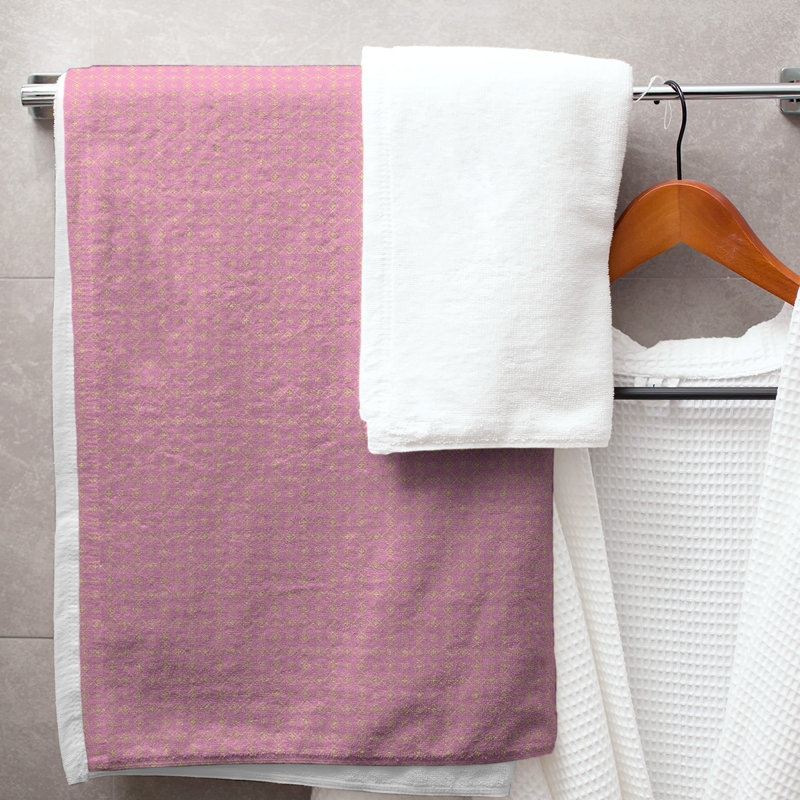 Katelyn Elizabeth Cotton Blend Bath Towel, Pink/Yellow