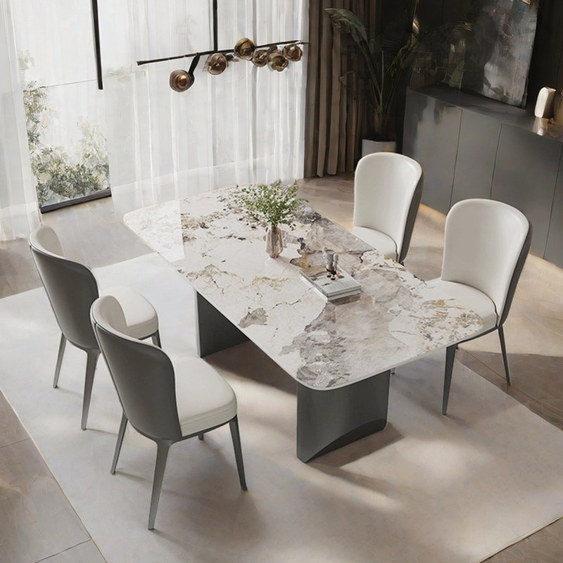 Ensemble de table de salle à manger simple de style italien,  H 29,53 po x L 55,12 po x l 31,5 po
