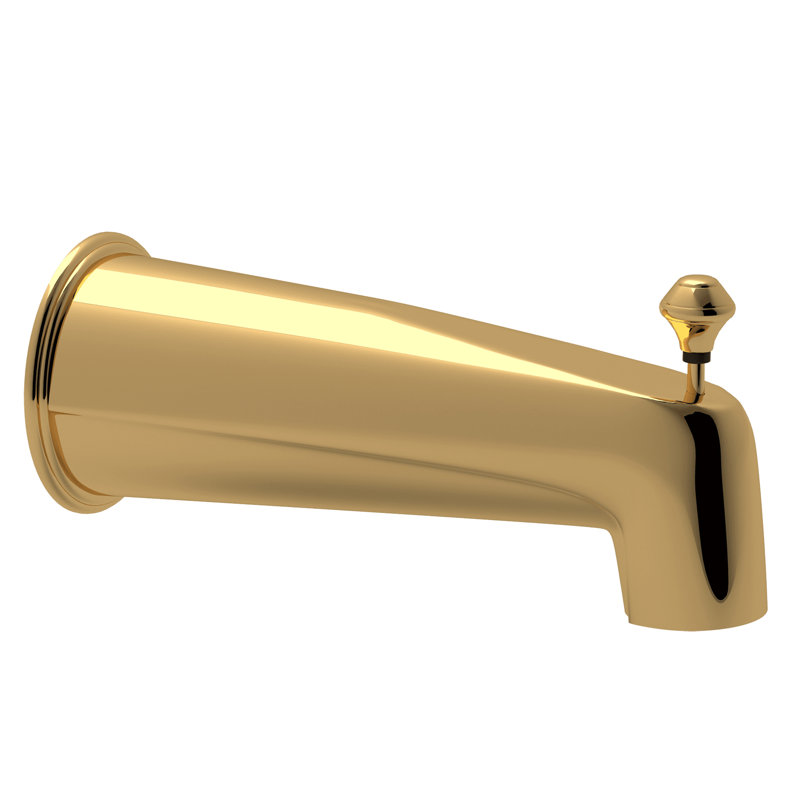 Country Wall Mount Tub Spout With Diverter, Italian Brass
