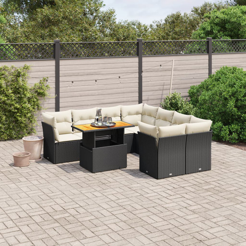 Vidaxl Garden Sofa Set Black