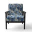 Chaise d'appoint florale Cobalt-6885381