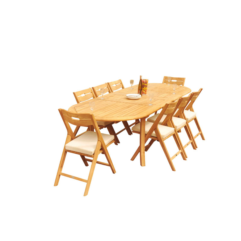 Ensemble repas pour 8 personnes Emmetsburg, 125 po x 43 po x 31,5 po