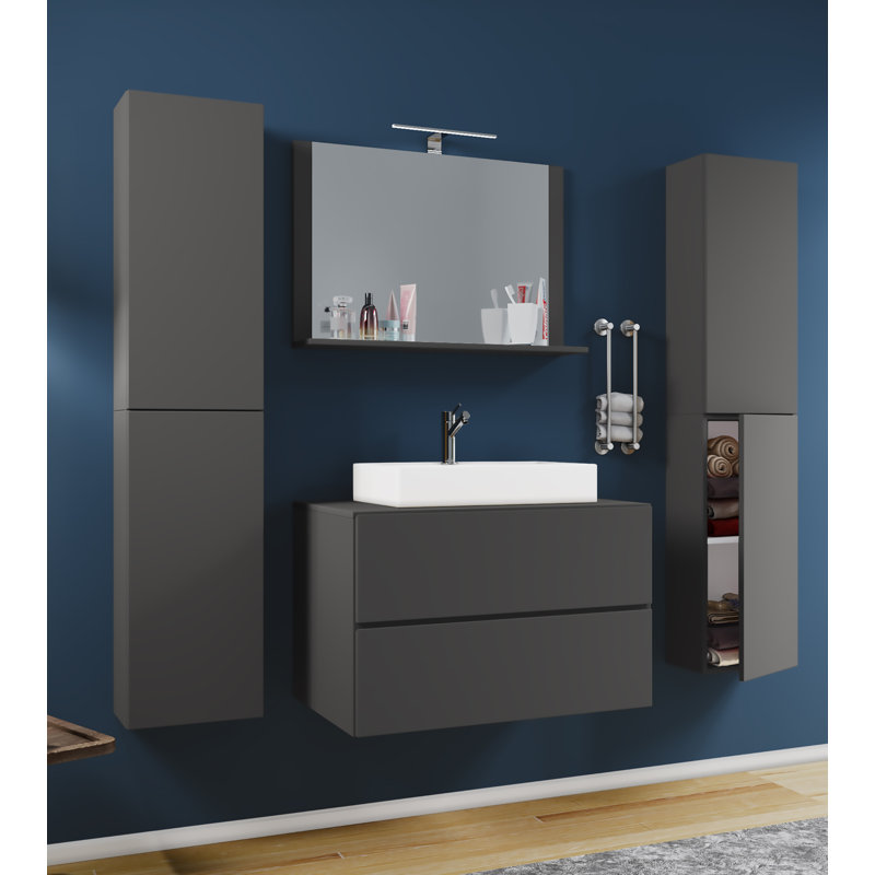 Analisha Bathroom Furniture Suite, Black