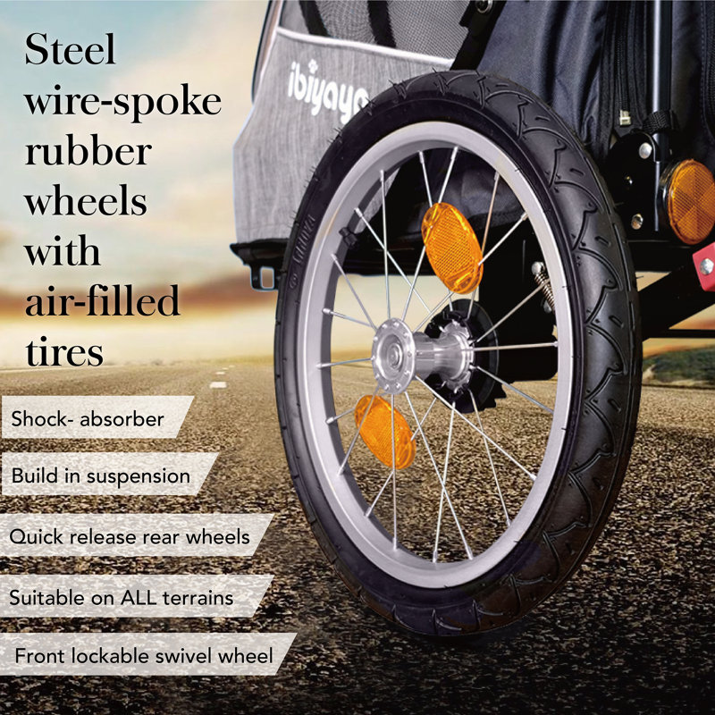 Latte Foldable 3-Wheel Medium Pet Stroller and Trailer Combo