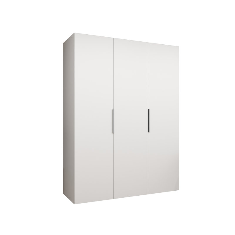 Manufactured Wood Wardrobe, white matt + handles: cashmere