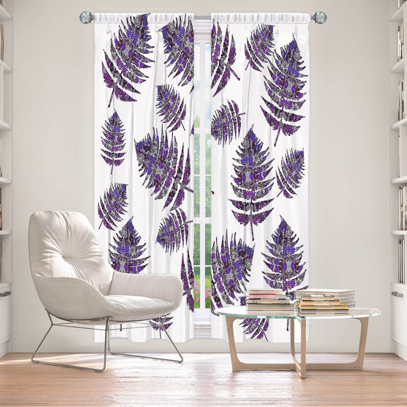 La paire de rideaux obscurcissants en polyester filtre la plupart des rideaux de lumière, Mauve / blanc / noir