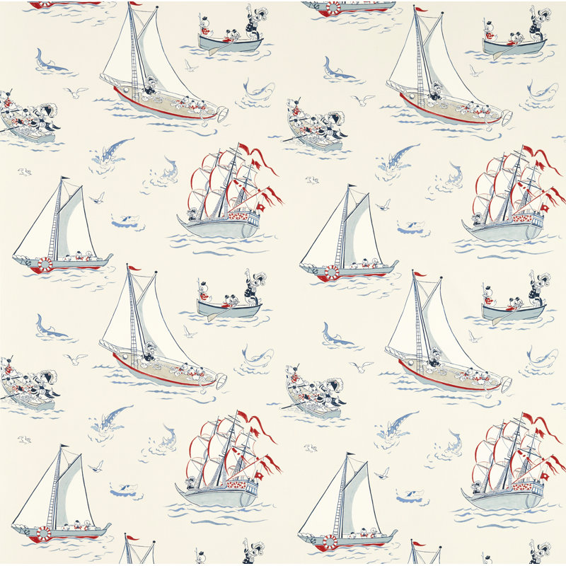 Donald Nautical Fabric, Sea Salt