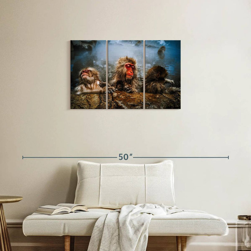 Brampt Japanese Macaque Monkeys, 20" H x 33" W