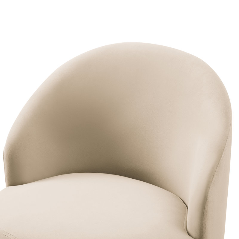 Meleri 23.5"W Modern Upholstered Dining Chairs with Curved Back, Sand