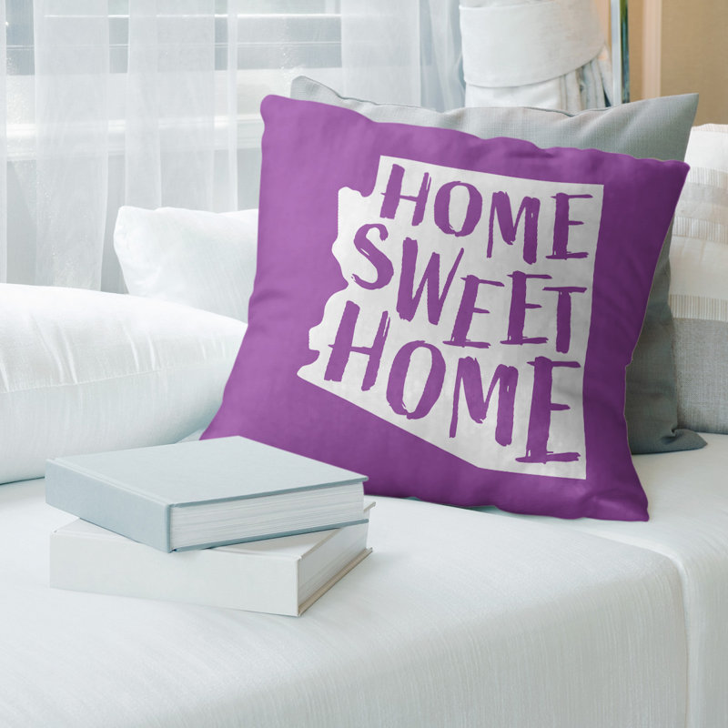 Coussin Home Sweet Alabama, Arizona, Violet, Polyester sergé
