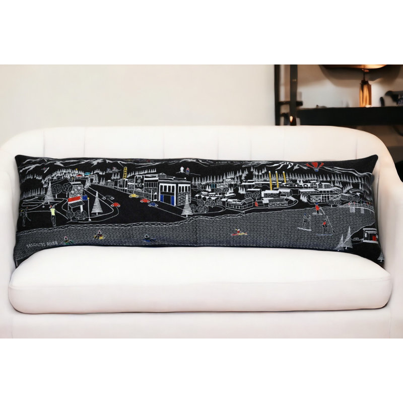 Coussin lombaire 14 "x 35" London, Gris, 14 po x 45 po, London Daylight