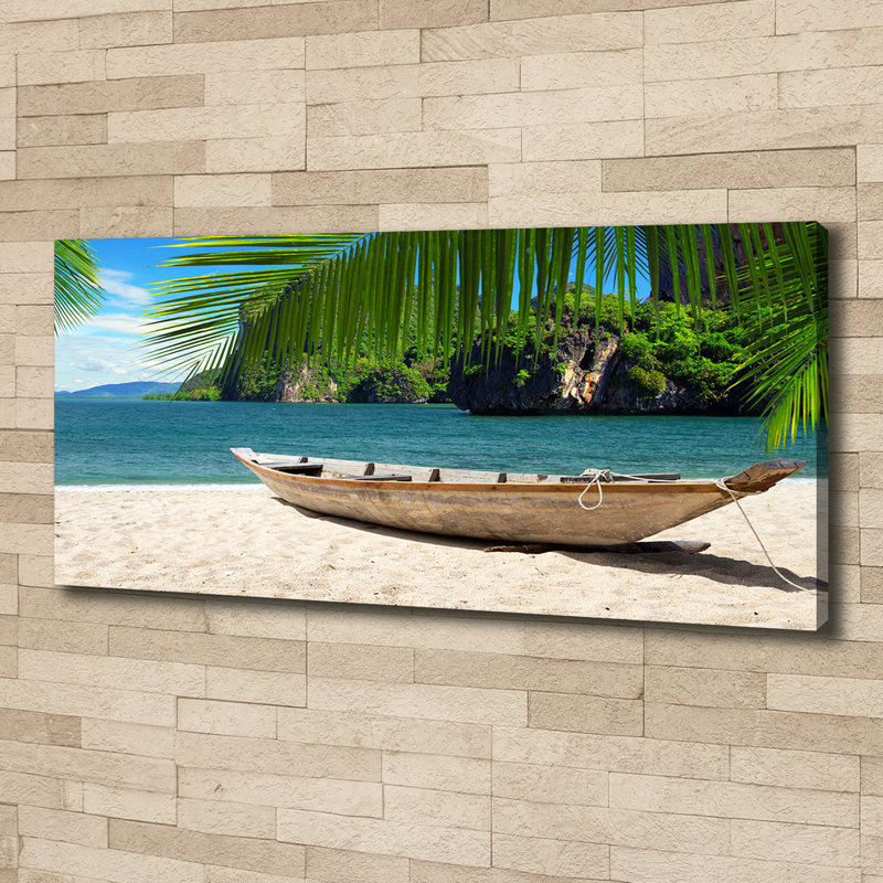 A Boat On The Beach - Print, Canvas, 50cm H x 125cm W x 2cm D