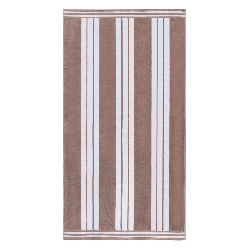 Chira Oversized Stripe Cabana 100% Cotton Beach Towel, Taupe, Beach Towel - 1 Pack