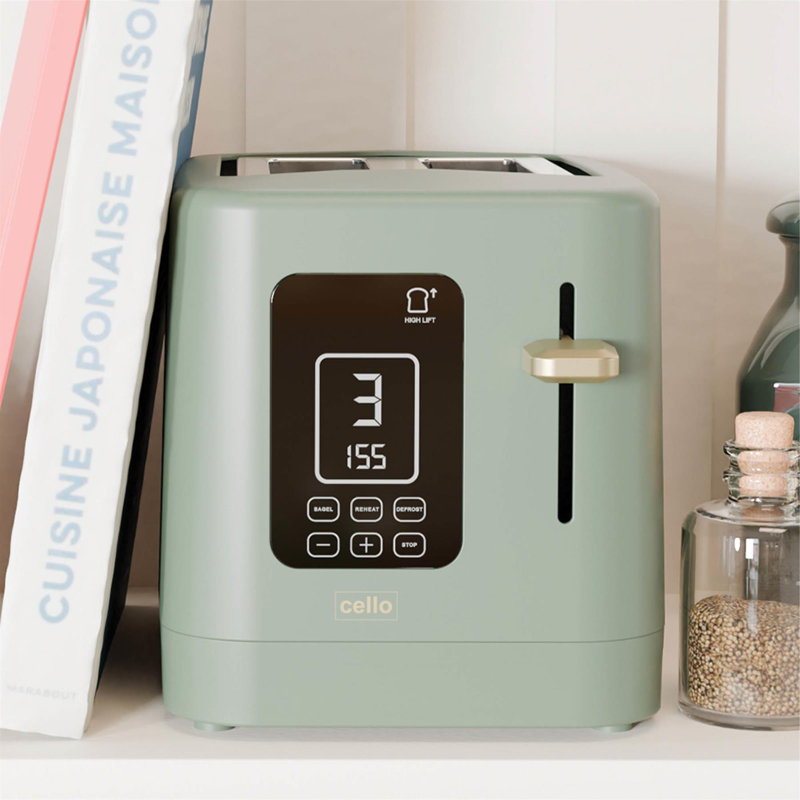 Cello 2 Slice Digital Toaster, Green