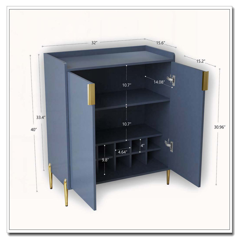 Armoire en bois 2 portes, Bleu