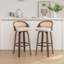Swivel Upholstered Counter Stool with Solid Wood Frame-1574450893-1574450888