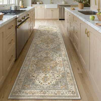 Elaine Machine Washable Oriental Area Rugs With Non-Slip Backing