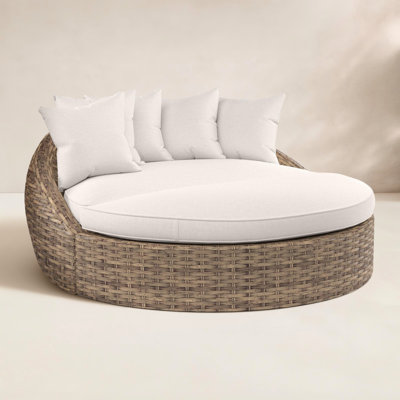 Havana 68.5'' Wide Circle Premium All-Weather Wicker Patio Daybed with Sunbrella® Cushions