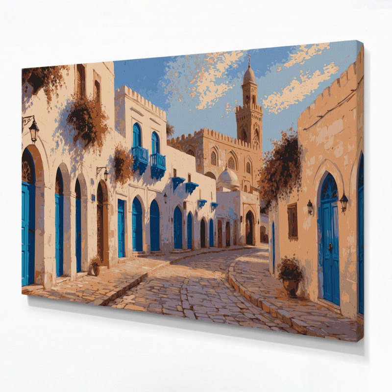 Art urbain sur toile, villes tunisiennes, Tunisie, H 20 po x l 30 po