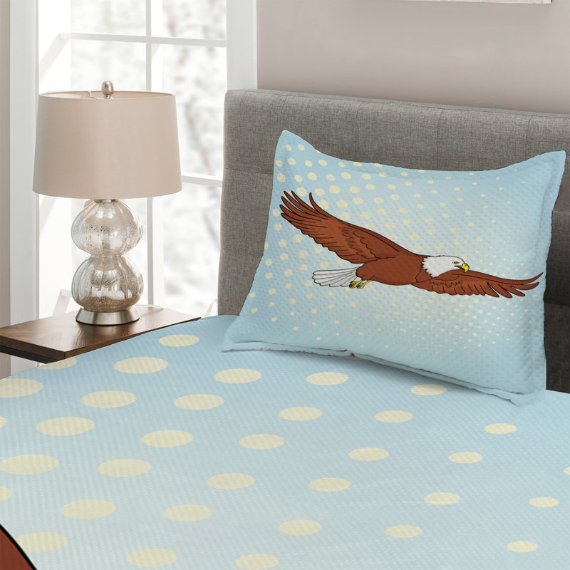 Eagle Farmhouse / Country Polyester Coverlet, Twin Bedspread + 1 Sham