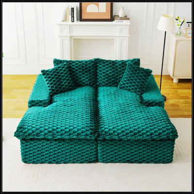 Turtle Velvet Double Chaise Lounge